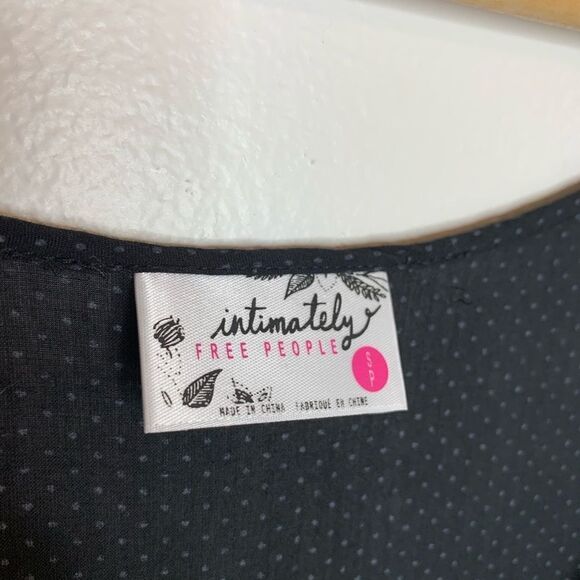 FP black combo voile lace trapeze dress. Small - Picture 8 of 9